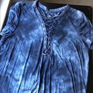 Tie-dye short sleeve shirt